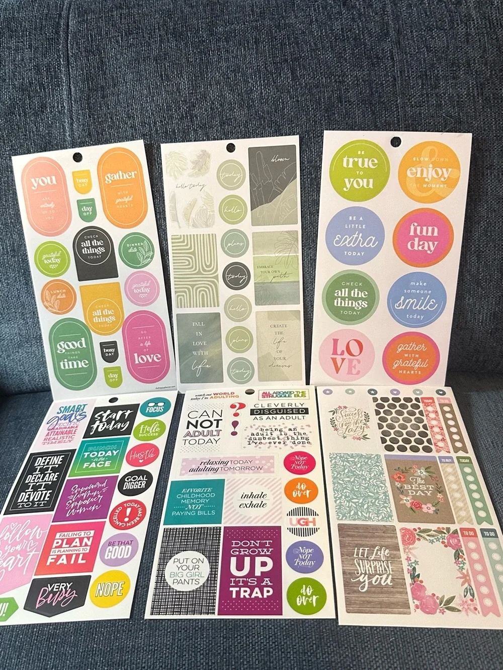 The Happy Planner Printed Vertical Layouts & Quotes Sticker Sheet Bundle